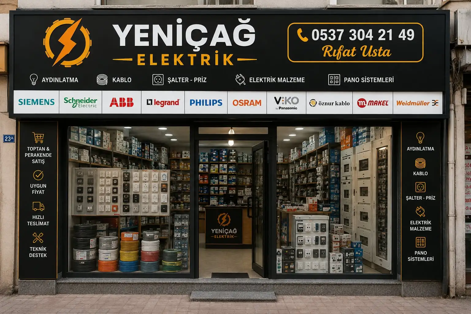 Yeni Çağ Elektrik mağazası — Esenler'deki elektrik malzemeleri dükkanı